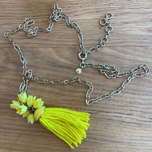 J.Crew Yellow Beaded Tassel Necklace!